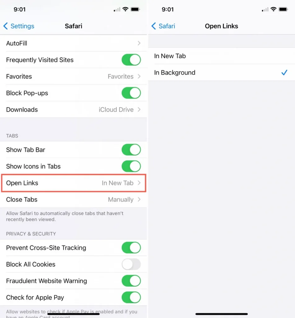 ترفندهای سافاری در آیفون؛ باز کردن لینک در پس‌زمینه
