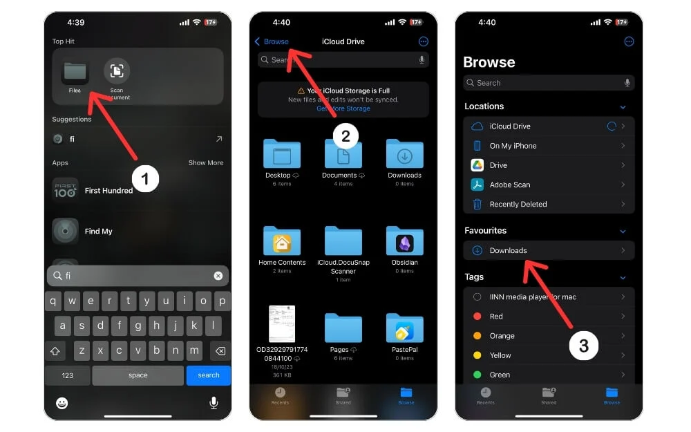 محل ذخیره شدن فایلها در آیفون برای موسیقی