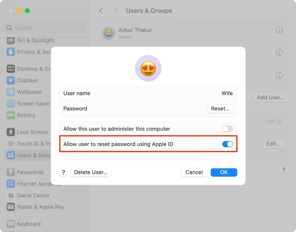 برداشتن پسورد مک بوک به وسیله اپل آیدی