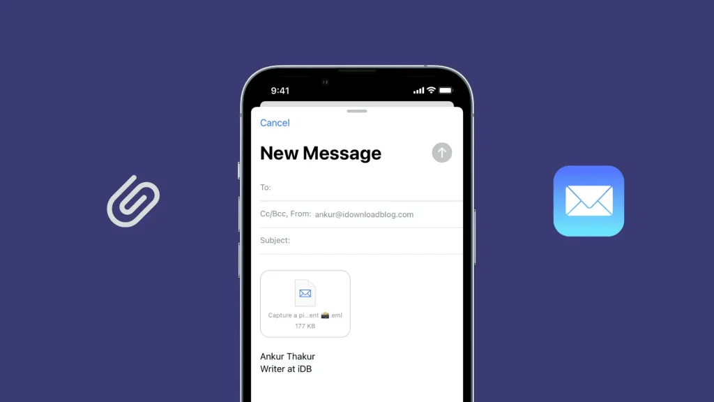 فرستادن ایمیل جدید در آیفون