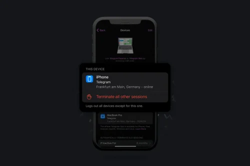 نحوه حذف دستگاه‌ های متصل به تلگرام در آیفون