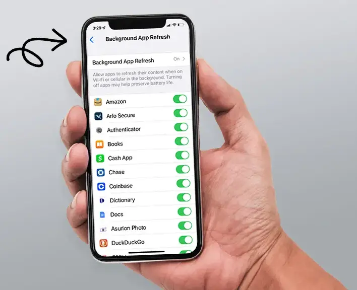 غیرفعال کردن Background App Refresh در آیفون
