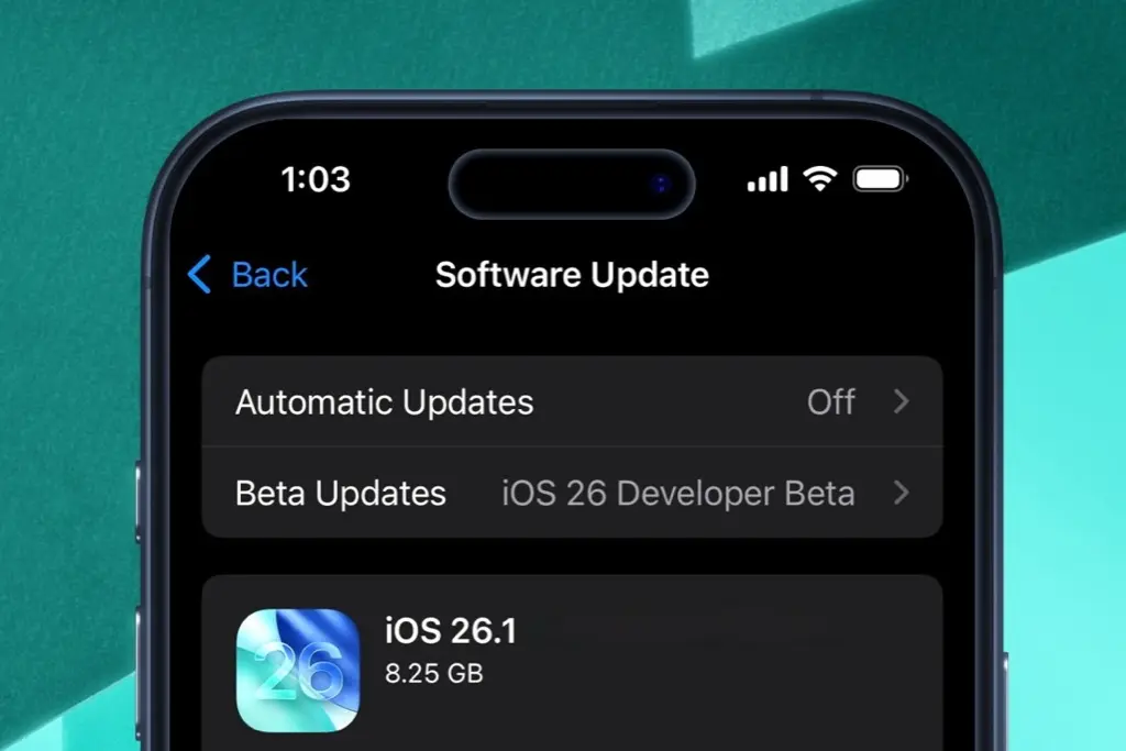 بتای iOS 26.1