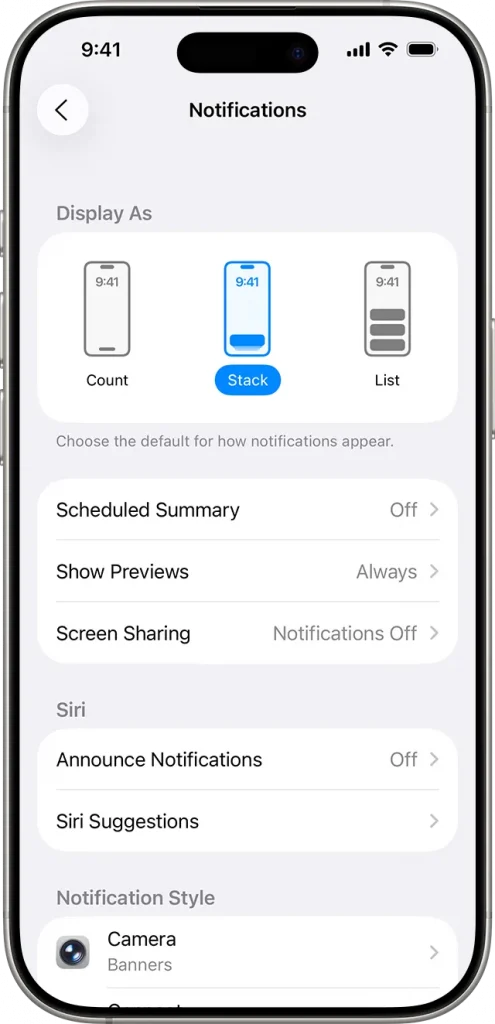 تغییر نحوه مرتب کردن نوتیفیکیشن ها در آیفون