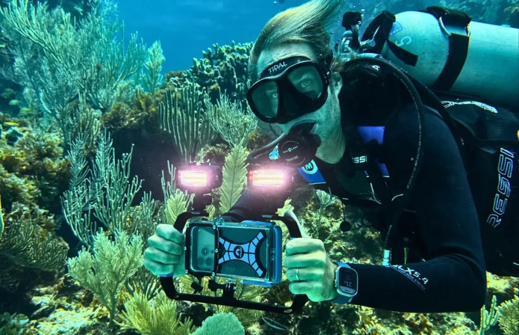 تنظیمات دوربین پیش از ورود به آب