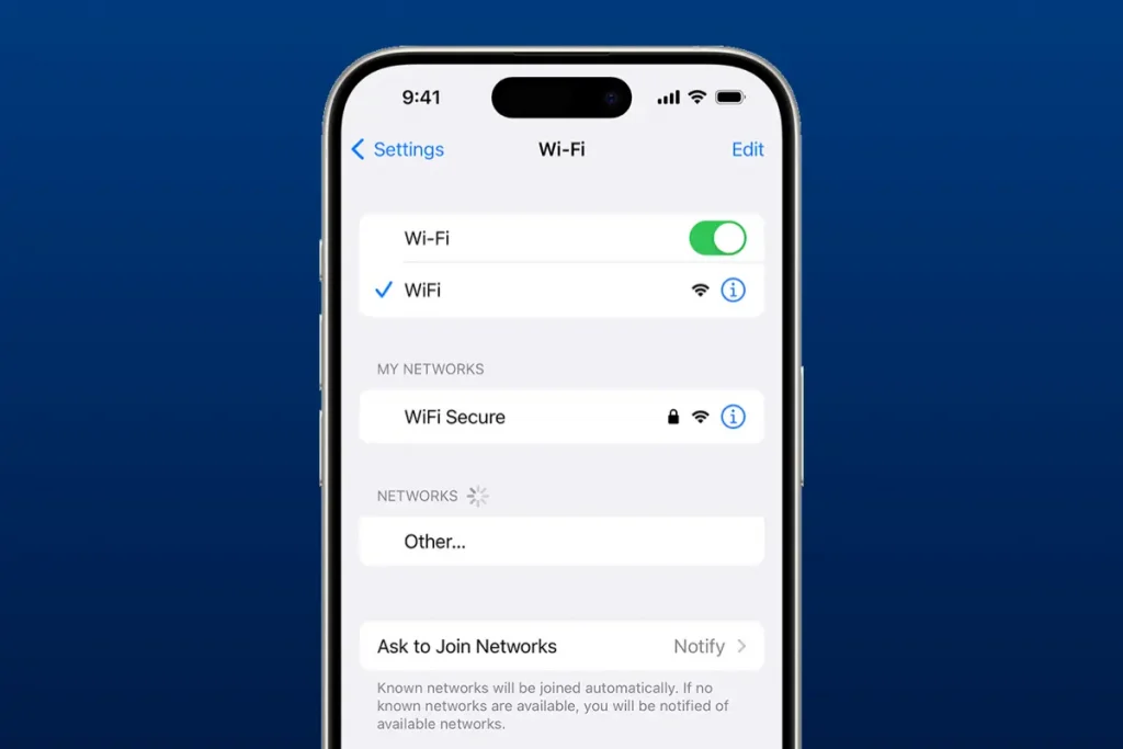 مراحل اتصال به شبکه Wi-Fi در آیفون