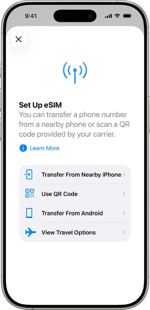 اضافه کردن سیم کارت یا eSIM در آیفون