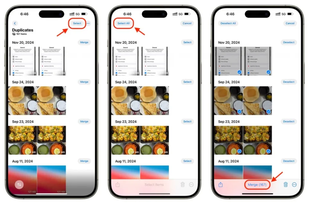 استفاده از ویژگی Duplicates در Photos برای حذف عکس های تکراری در آیفون