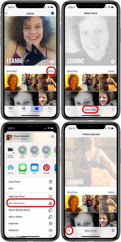 نحوه حذف عکس افراد اشتباه از آلبوم People در آیفون و آیپد