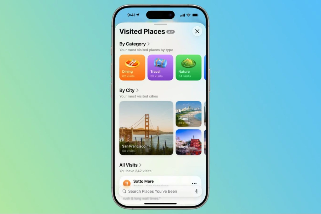  Visited Places در Apple Maps